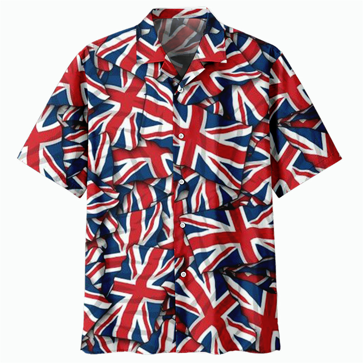 Men's Retro Flag Print Button Up Shirt