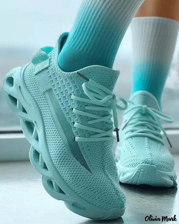 Breathable knit lace-up sneakers